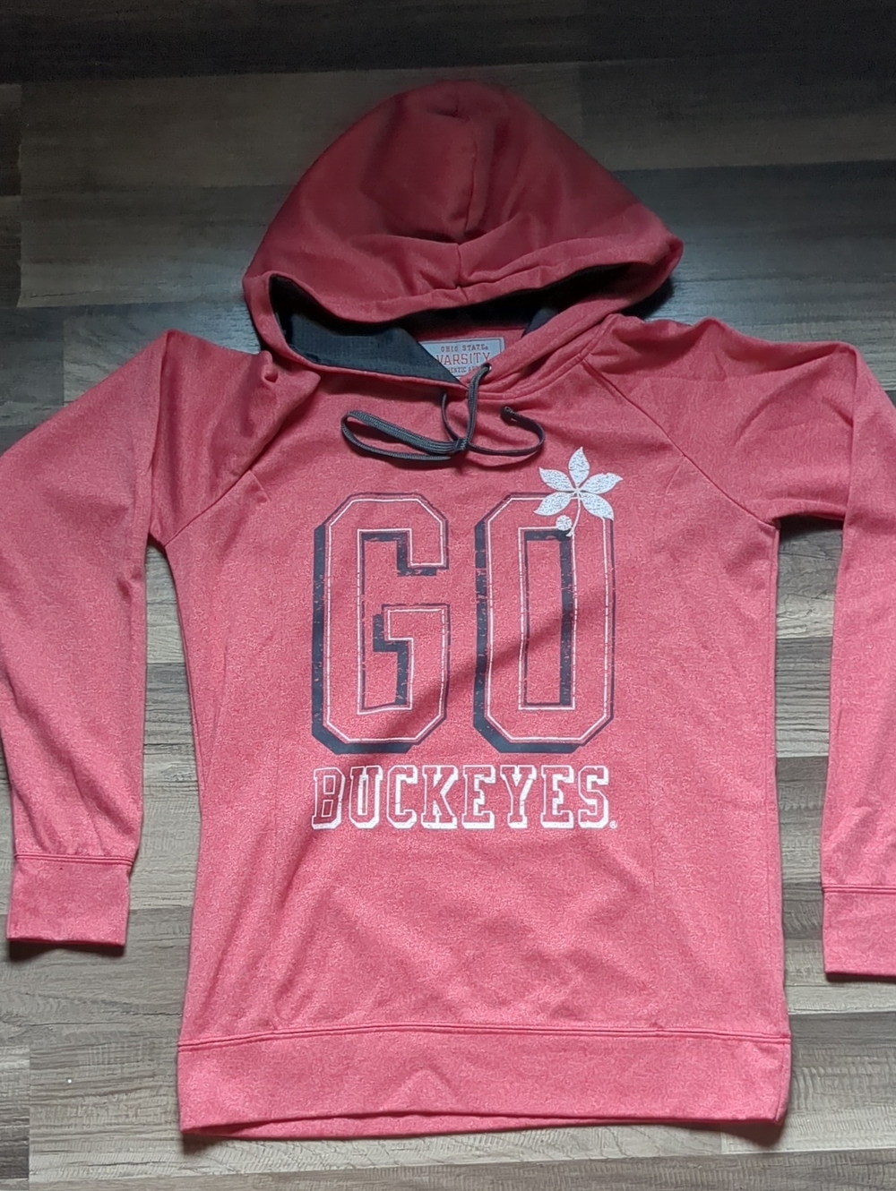 Varsity Red GO Buckeyes Kids Hoodie with Floral Accent